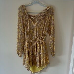 LoveShackFancy Yellow Floral Blouse